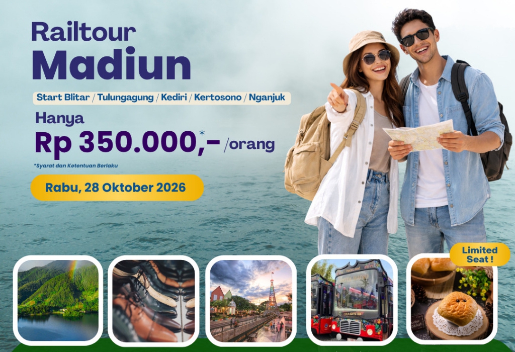 KAI Daop 7 Buka Open Trip Wisata Tematik, ‘Rail Tour Jawa Timur’ ke Madiun
